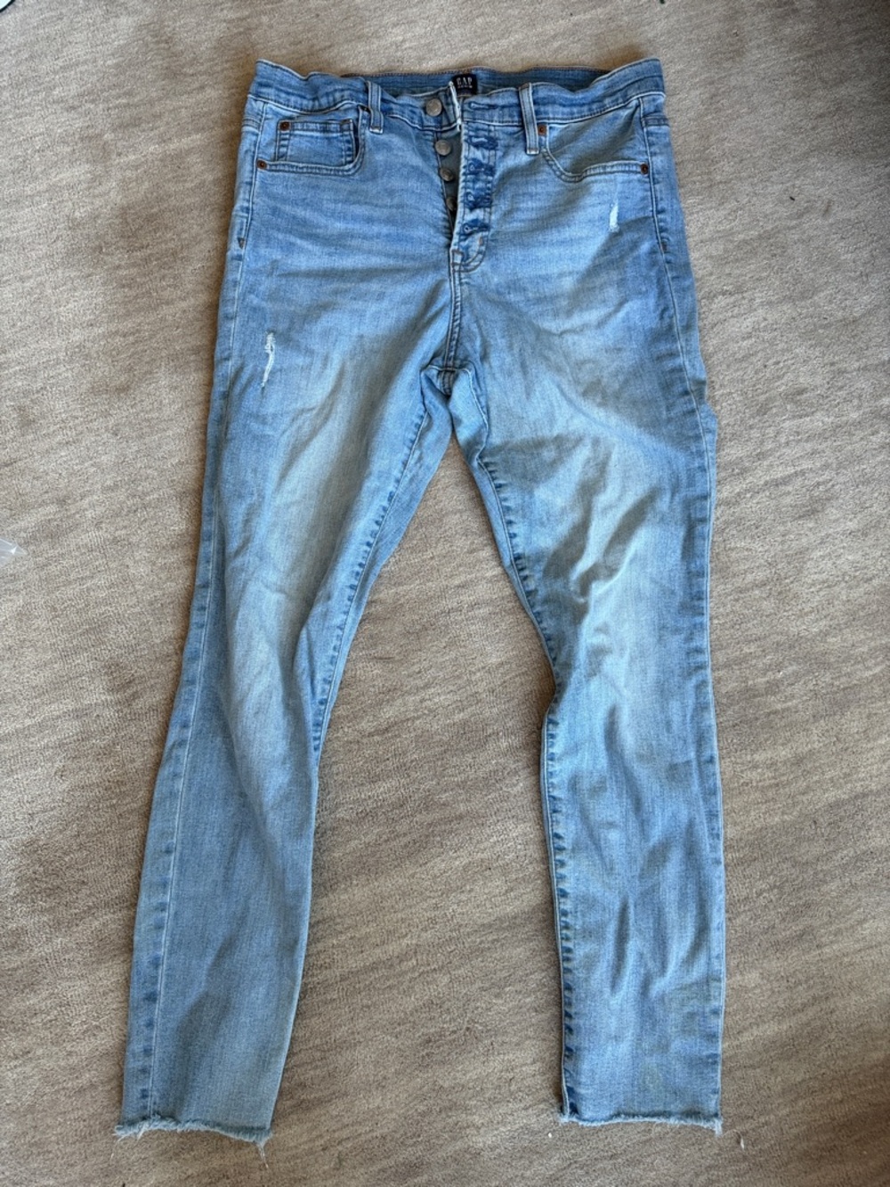 GAP Light Blue Button-Fly Skinny Jeans